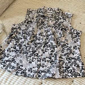 Charter Club Sleeveless Button Front Blouse XL